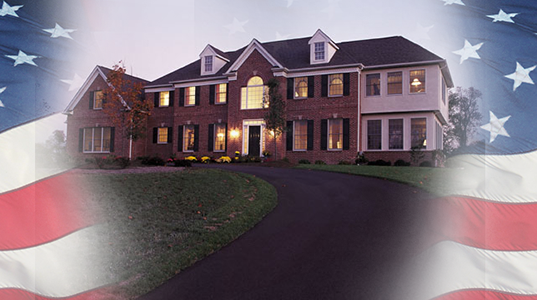 Lovely new home superimposed on an American flag